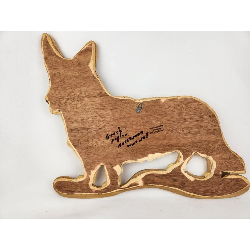 Large Wood Intarsia Cardigan Welsh Corgi‎ Dog Pembroke Wall Art Artisan Handmade